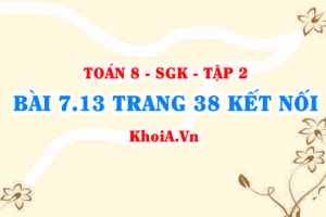 Bài 7.13 trang 38 Toán 8 Kết nối tri thức Tập 2